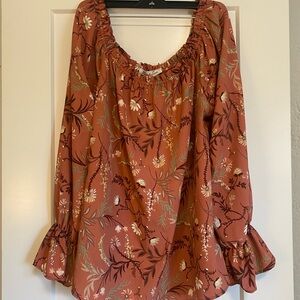 Vine & Love Floral Rust Blouse